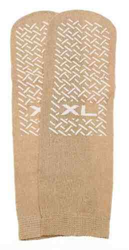 Slipper Socks; XL Beige Pair Mens  10-12  Wms 11-13