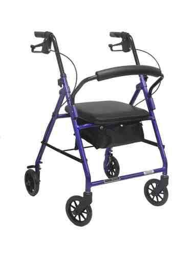 Aluminum Rollator w/Loop Brake Black  (PMI) 4-Wheel