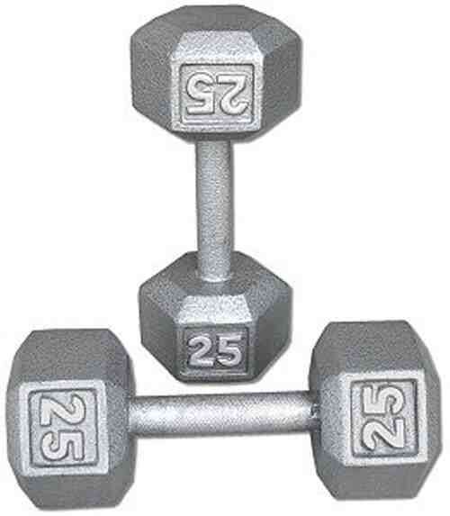 Dumbbell  Steel  Hexagonal 25 pound