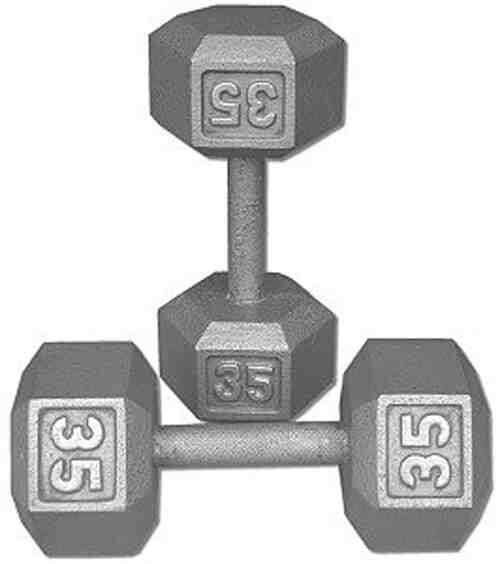 Dumbbell  Steel  Hexagonal 35 pound