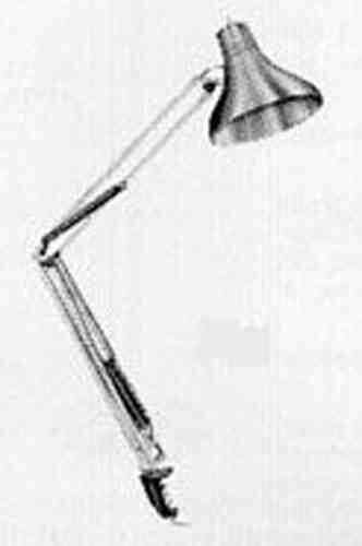 Cool Shd Incan Lamp W/ Adj Arm 8  Dia W/ Cast Base-Chrome