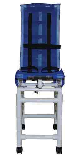 Bath Chair Articulating MedPVC Recl w/2 Base Ext & Casters