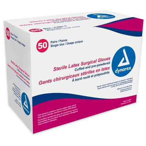 Sterile Latex Surgical Gloves Size 7 Bx/50 pr