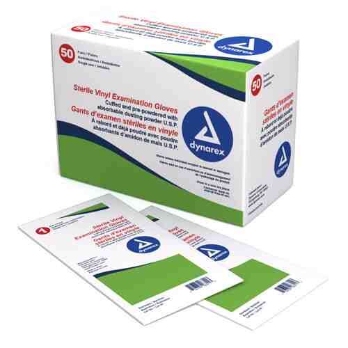 Sterile Vinyl Exam Gloves Large - 50 Pr/ Bx