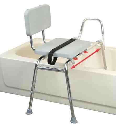 Snap N Save Sliding Transfer Bench w/Padded Seat & Back  XL