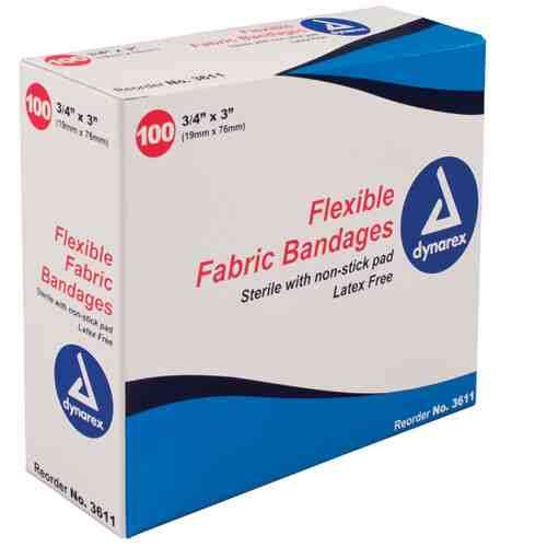 Adhesive Bandages  Flex Fabric Fingertip   1-3/4 x2  Box 100