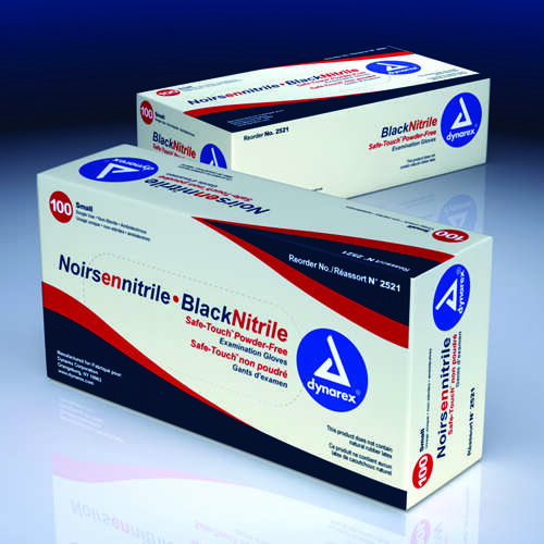 Nitrile Exam Gloves  Black Powder-Free  Medium  Bx/100