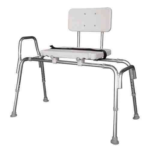 Snap-N-Save Sliding Transfer Bench w/Back Silver Regular