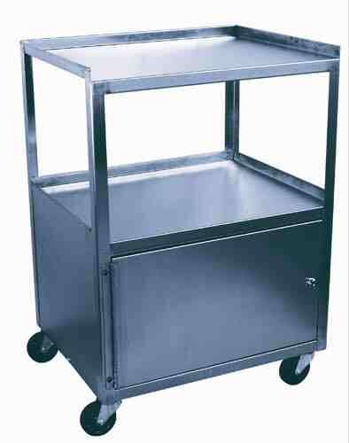 Cabinet Cart  St/S 2-Shelf Single Locking
