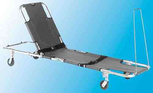 Stretcher w/Adj Back 4-Wheeled