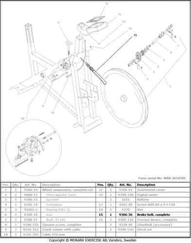 Brake Belt  Complete  for use on the 827E Monark Cycle
