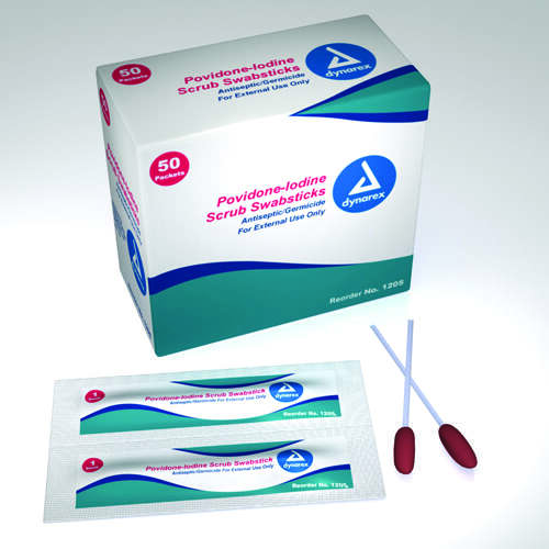 Povidone-Iodine Scrub SwabSticks  Bx/50