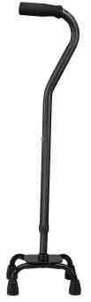 Carex Offset Designer Quad Cane Black  (Case/2)