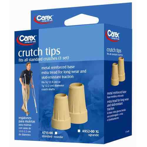 Carex Crutch Tips X-Large Case of 6 Pr