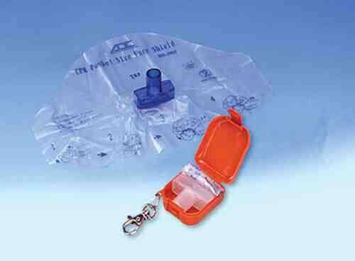 Adsafe CPR Face Shield Plus w/Mouthpc & 1-Way Valve Orange