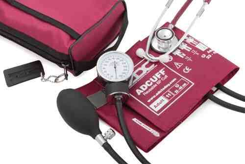 Aneroid Blood Pressure with Dual Head Stethoscope  Magenta