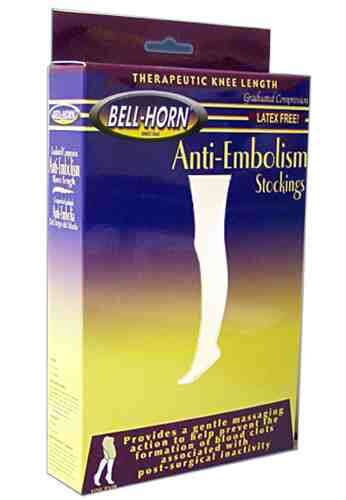 18mmHg KH Anti-Em Stockings Clsd Toe  White  Sml  Regular